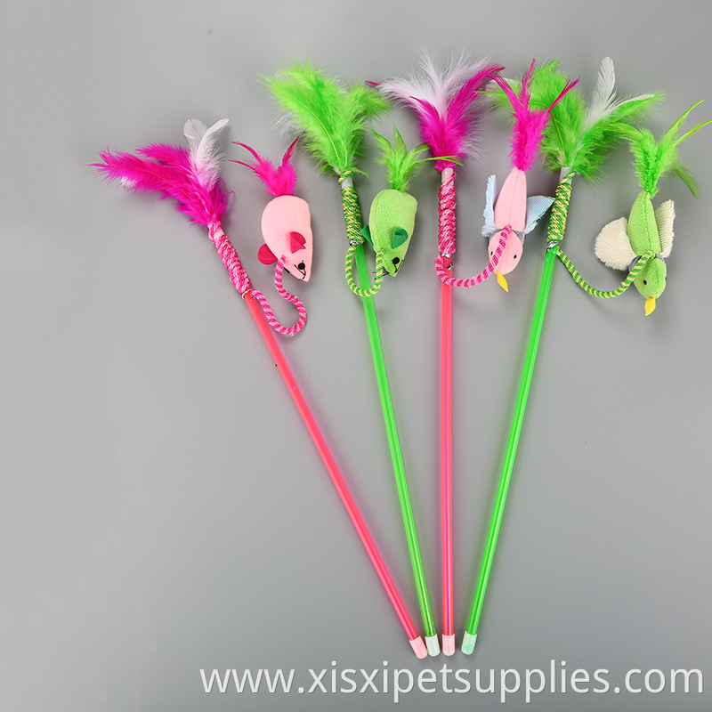 new nice design Flying Bird Toy Cat Rod Cat Toys Teaser mouse with feather